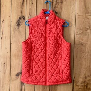Time and Tru Bright Coral Quilted Vest